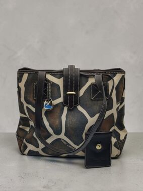 Dooney & Bourke Brown Giraffe-Print Canvas Tote